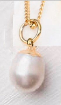 Long Necklace with Pearl Pendant