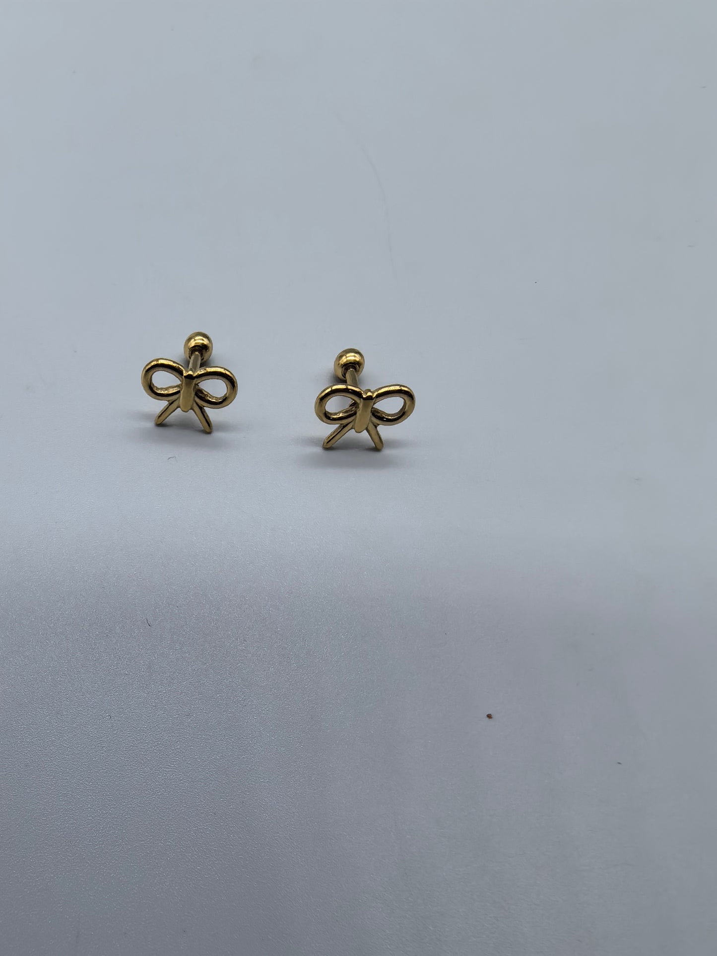 Gold Bow Earrings w/screw back