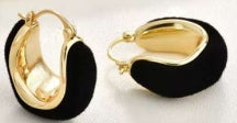 Black Velvet + Gold Hoops