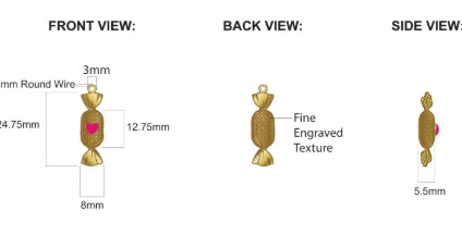 Enamel and Metal Candy Charm