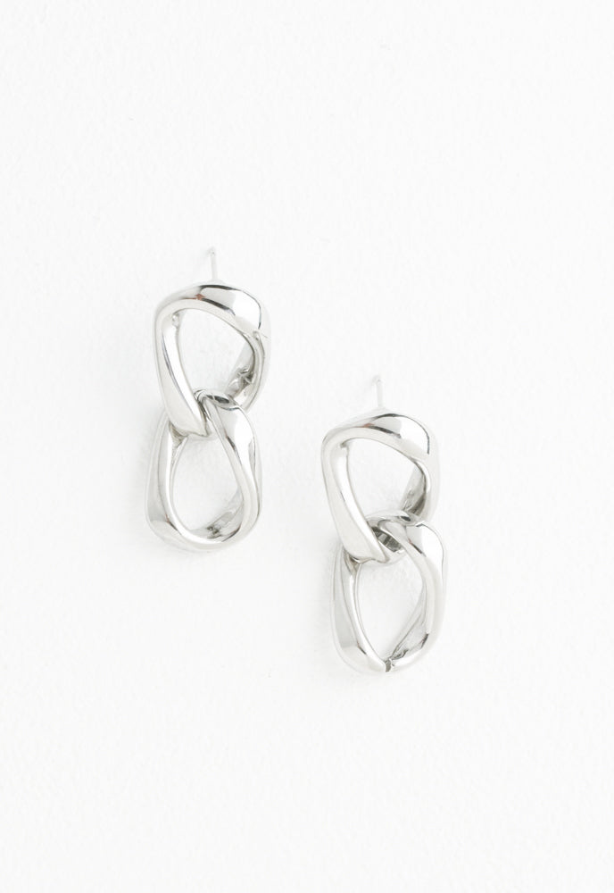 Linked Together Earrings in Silver