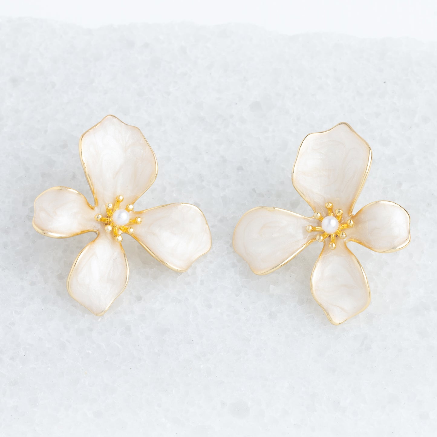 Hope in Bloom Flower Earring, Tuscan Tan