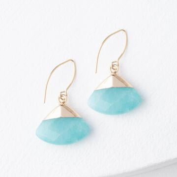 Fan Drop Earrings in Aqua -Mekhada