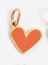 Enamel Heart Charm/orange