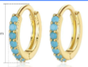 Turquoise Huggie Hoop