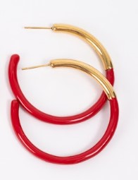 Dipped Tube Hoops - Enamel/Red