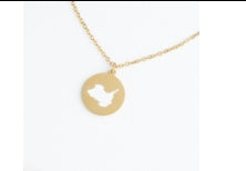 Kelleys Island map necklace 001-G