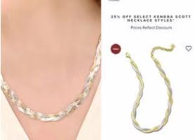 Two tone herringbone necklace