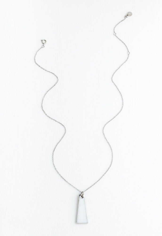Pillar Mother of Pearl Necklace in Silver