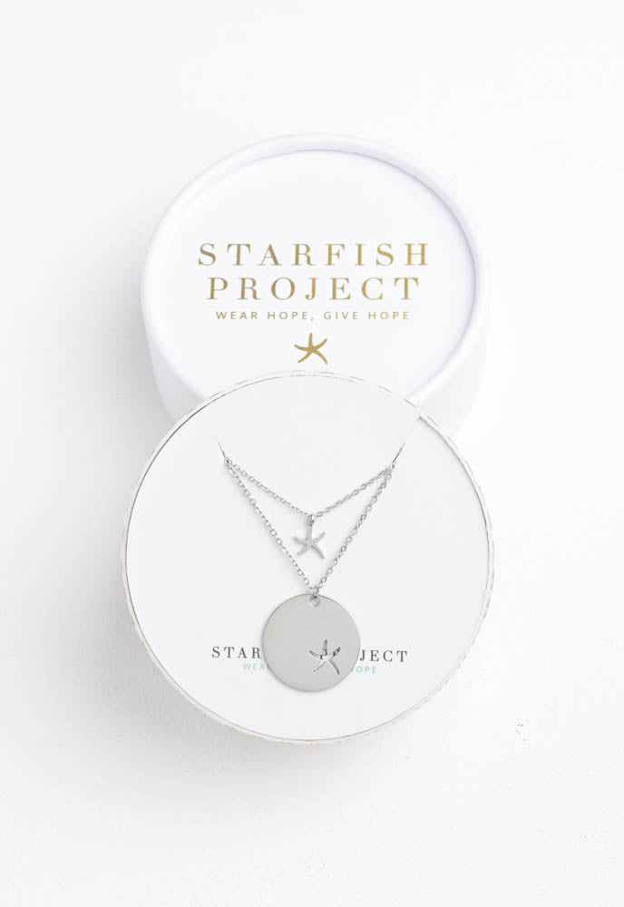 Community Silver Starfish Pendant Necklace Set