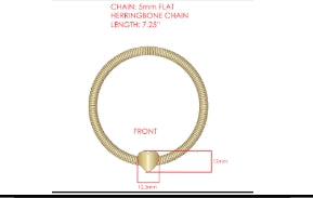 HERRINGBONE CHAIN HEART BRACELET