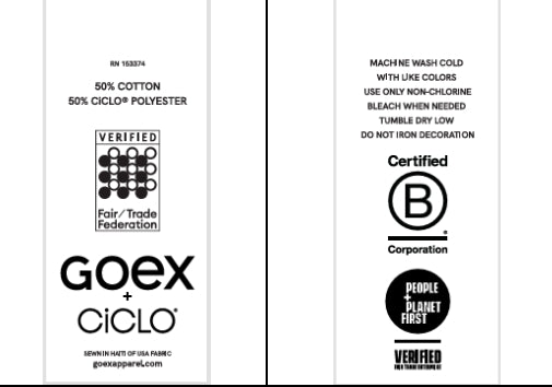 Care Labels- 50% COTTON 50% CICLO POLYESTER HEATHERED FLEECE