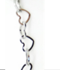 9" Heart Shaped Chain in bright silver stainless steel