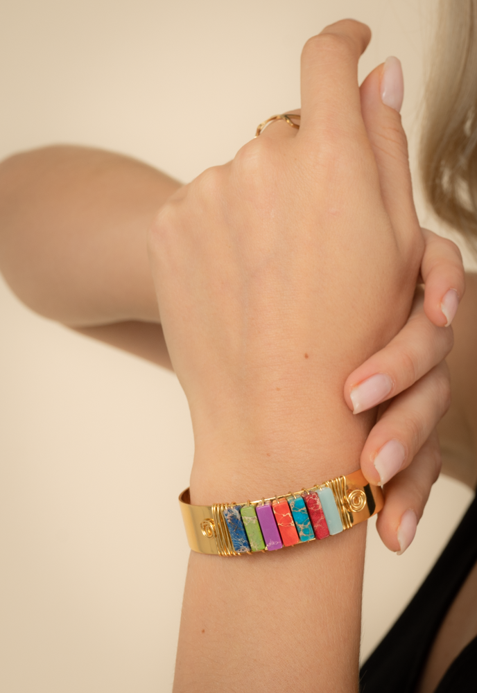 Paved Stone Cuff in Prism