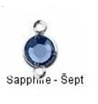 4mm blue birth stone in bright silver stainless steel