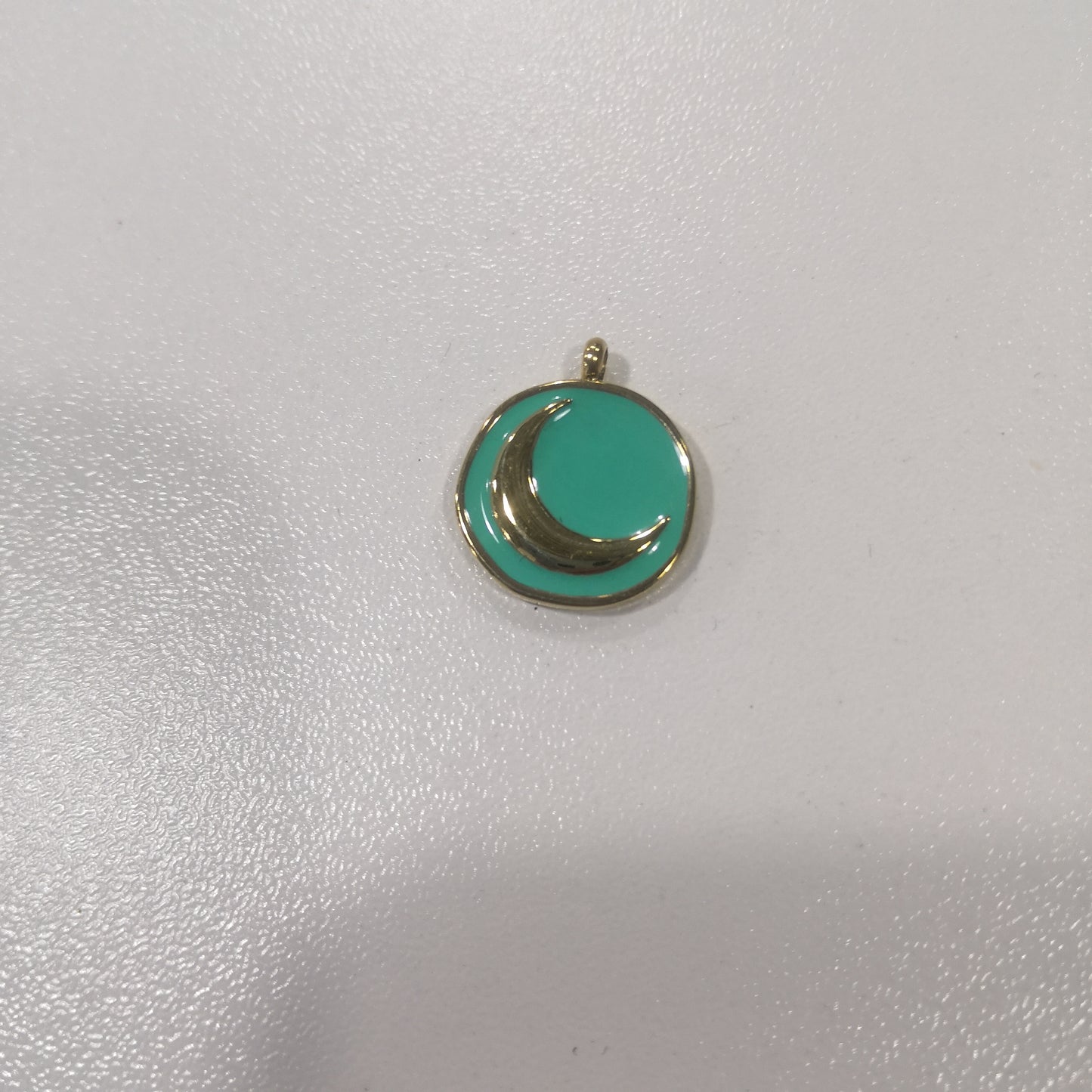 Aque enamel pendant whit a Moon pendant