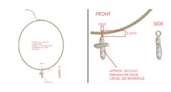 PEARL CROSS CHARM NECKLACE