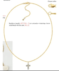 Pearl Encrusted Cross Pendant Necklace