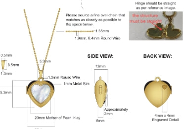 Heart MOP Locket Pendant Necklace