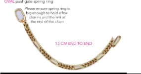 Figaro Cuban Charm Base for BAG SWAG Chain