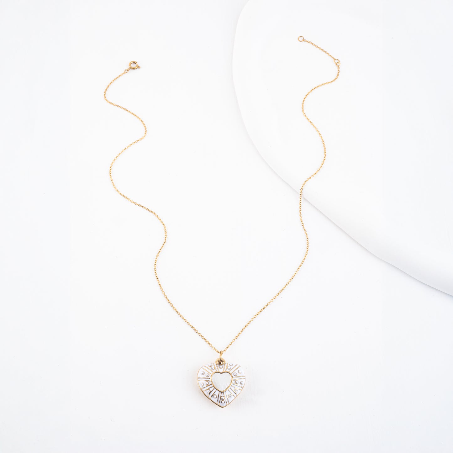 Enamel Locket Pendant Necklace-A