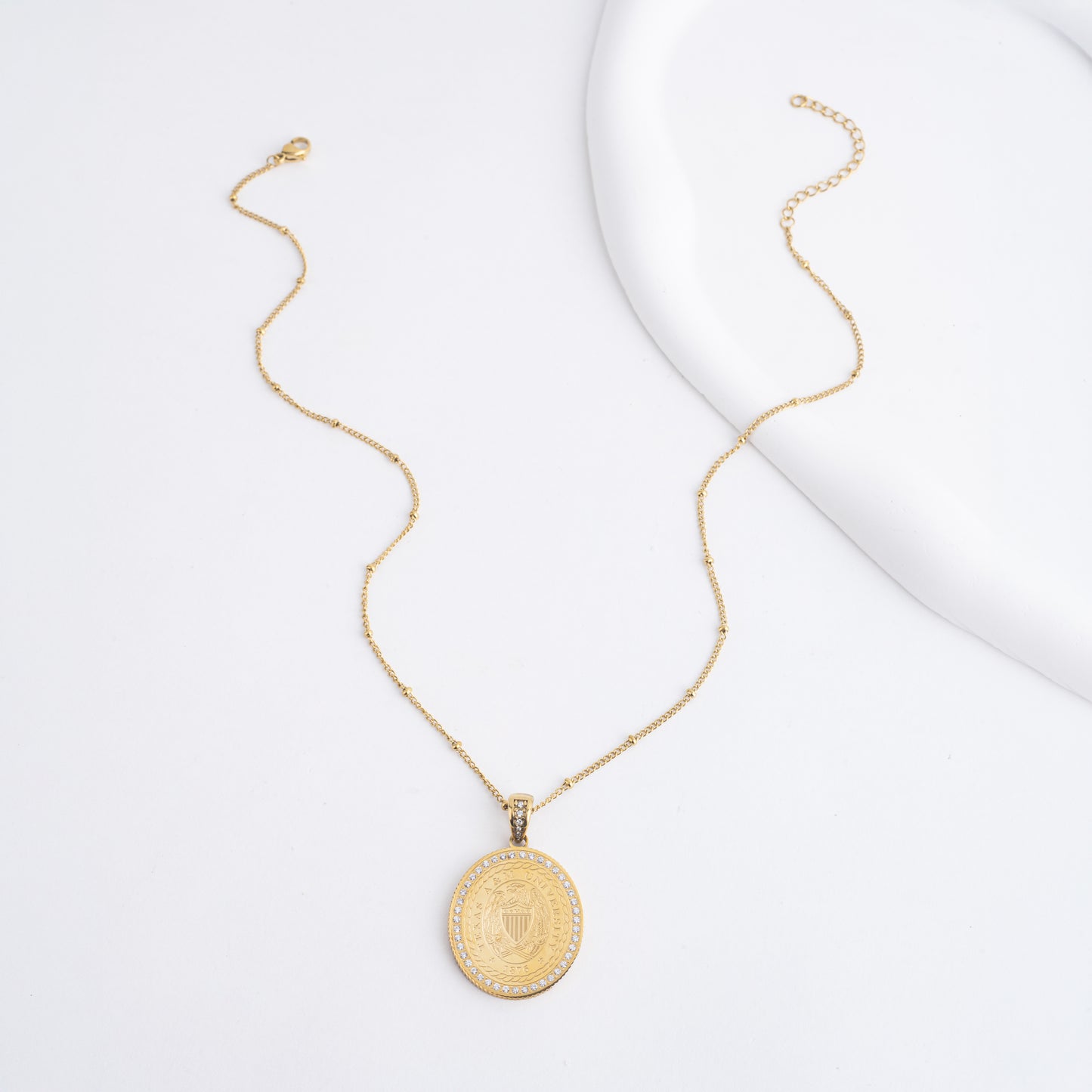 The Founders Seal Pendant Necklace (bobble chain (16+2)