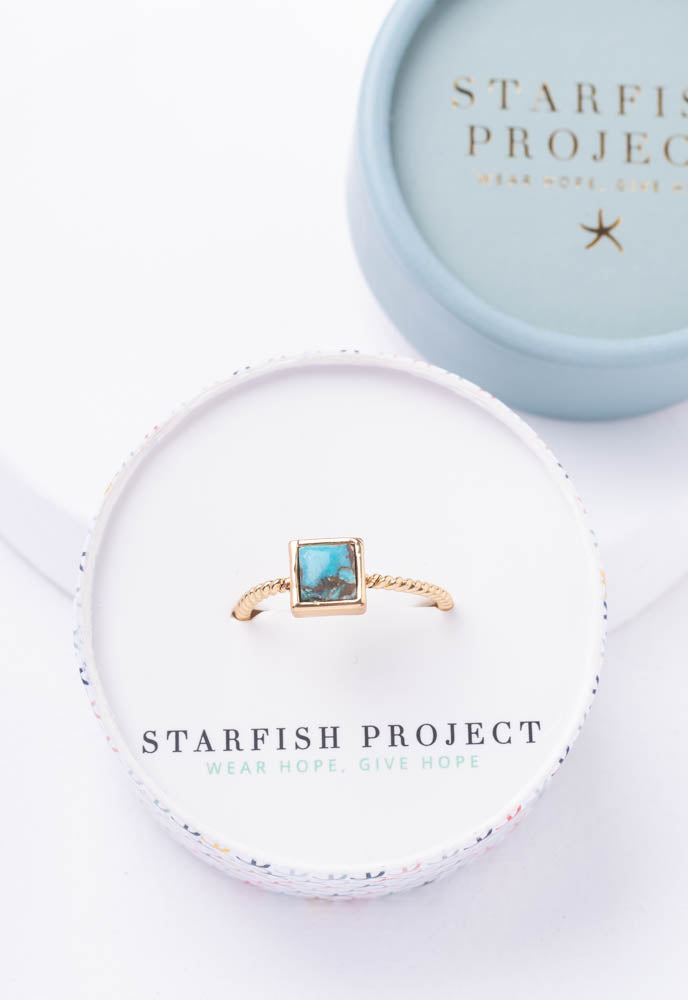 Jayne Turquoise Square Ring