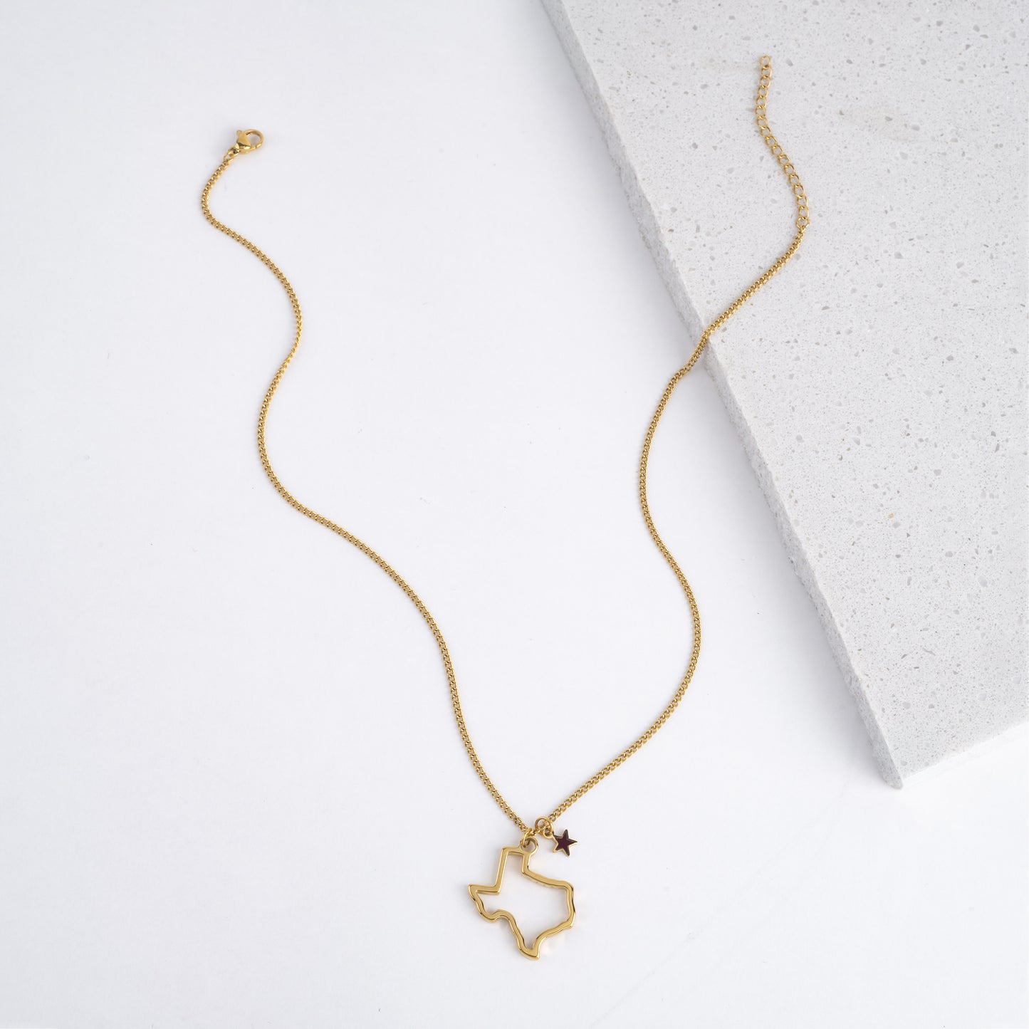 The Maroon LoneStar Necklace (with a 10mm enamel star)