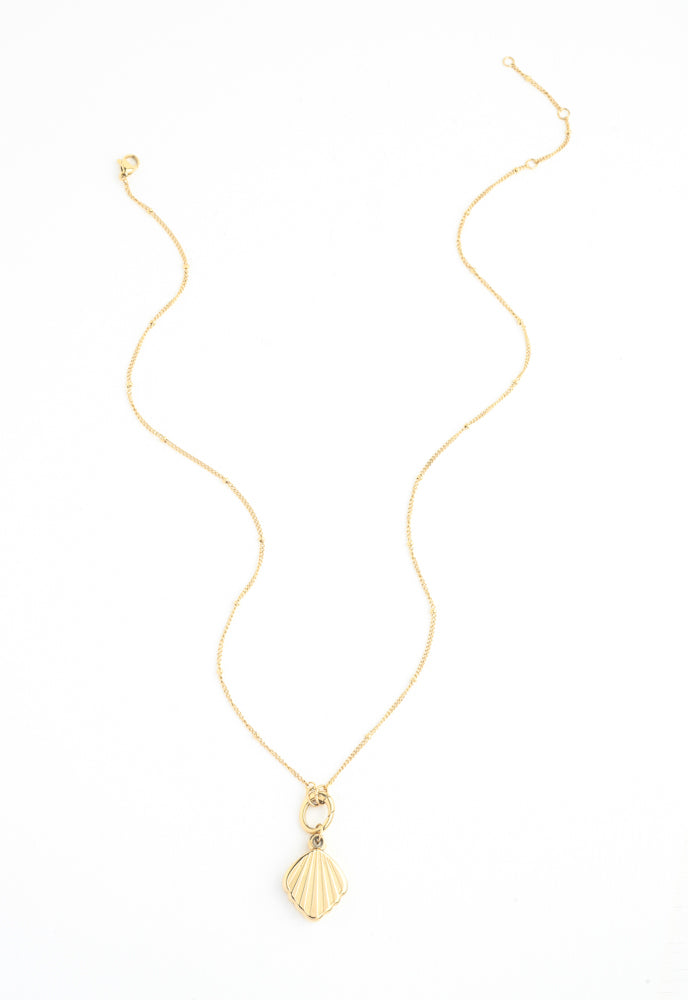 Seashell Locket Necklace-A