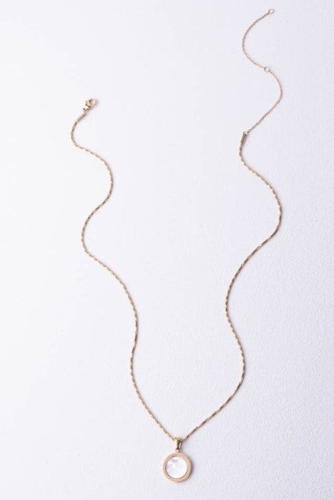 Mop pendant Necklace-14k gold