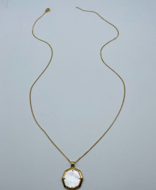 Mop pendant Neck lace V2-14k gold