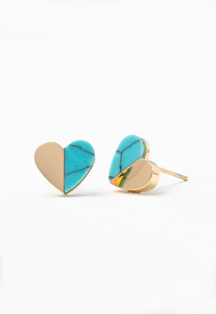 Alexis Turquoise Heart Studs
