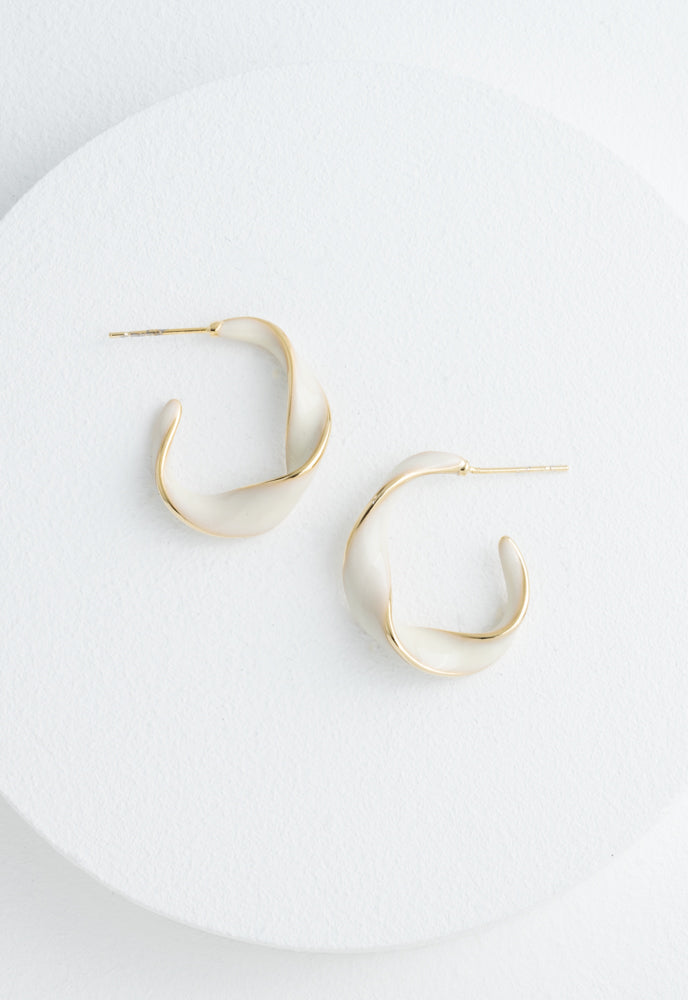 With a Twist Hoops in Ivory