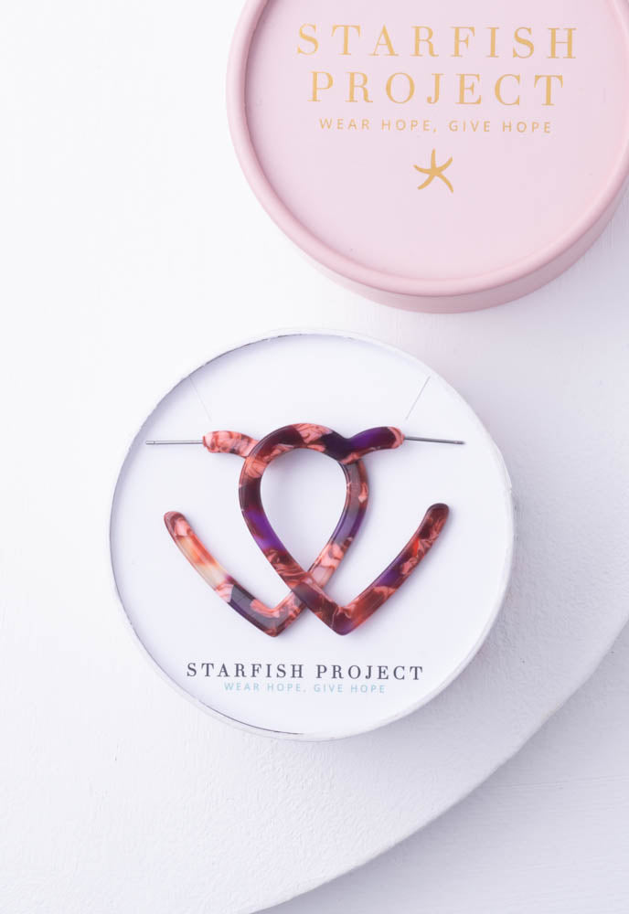 Joyful Heart Earrings in Shades of Blush