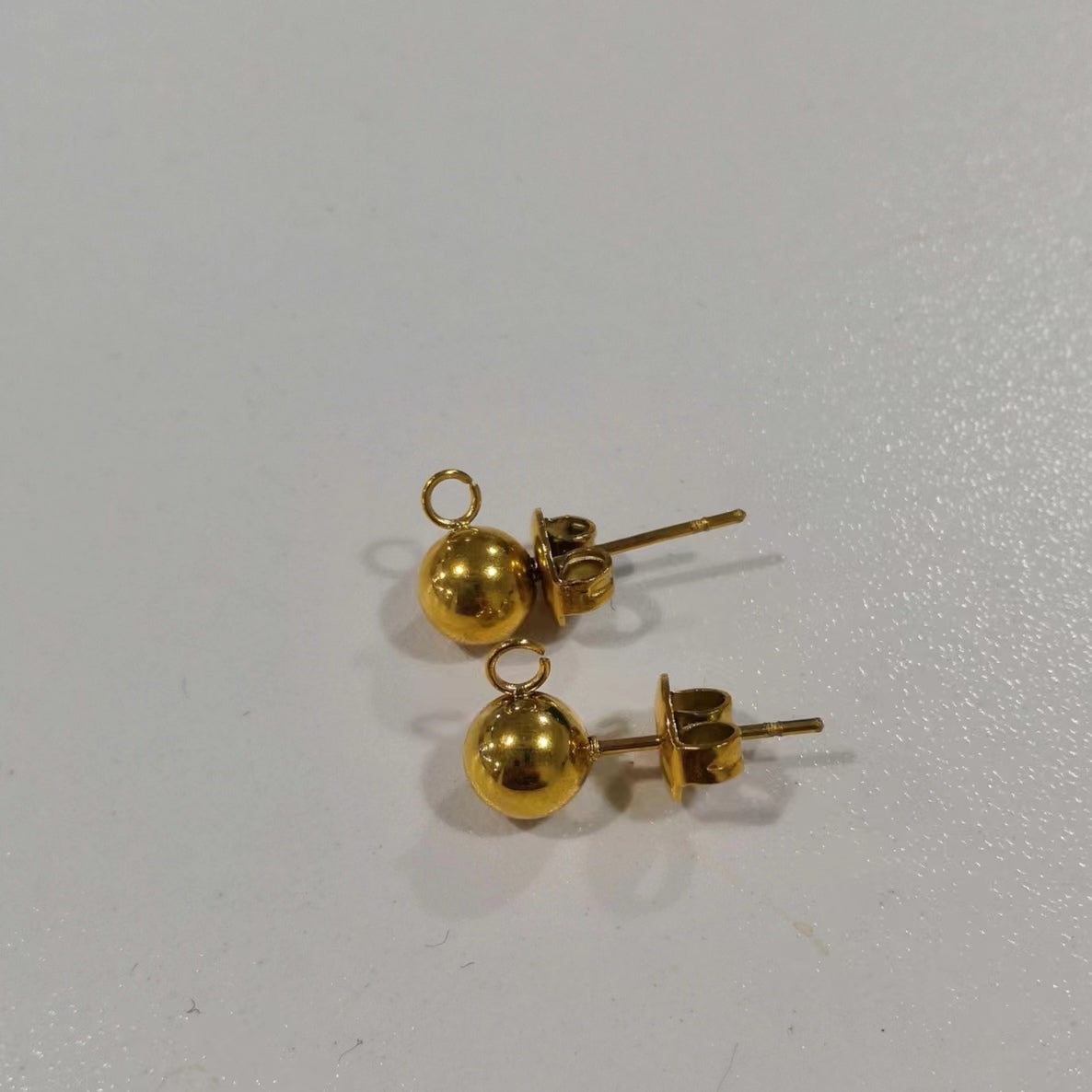 Ball Post with gold plated ring-Sela