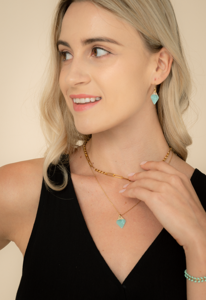 Brave Earrings in Aqua