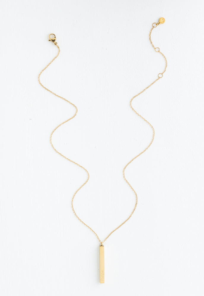 Faith, Hope, Love Gold Bar Necklace