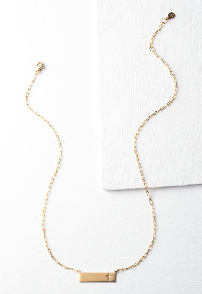Tree of Life Cross Necklace in Gold