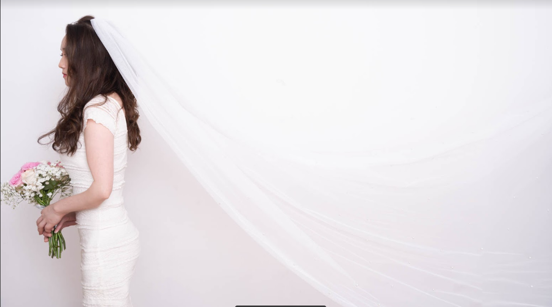 K1-1 Cathedral Length Veil-No Pearls