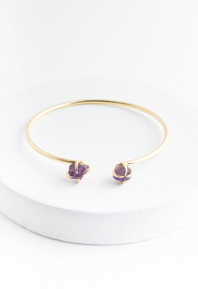 Shine Two-Stone Cuff in Amethyst