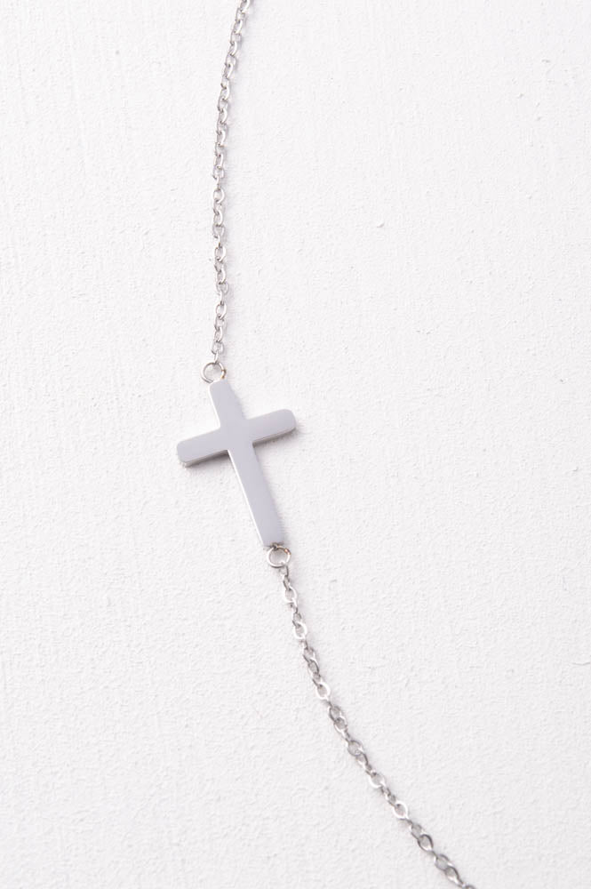 226-CF002/Silver Cross Necklace