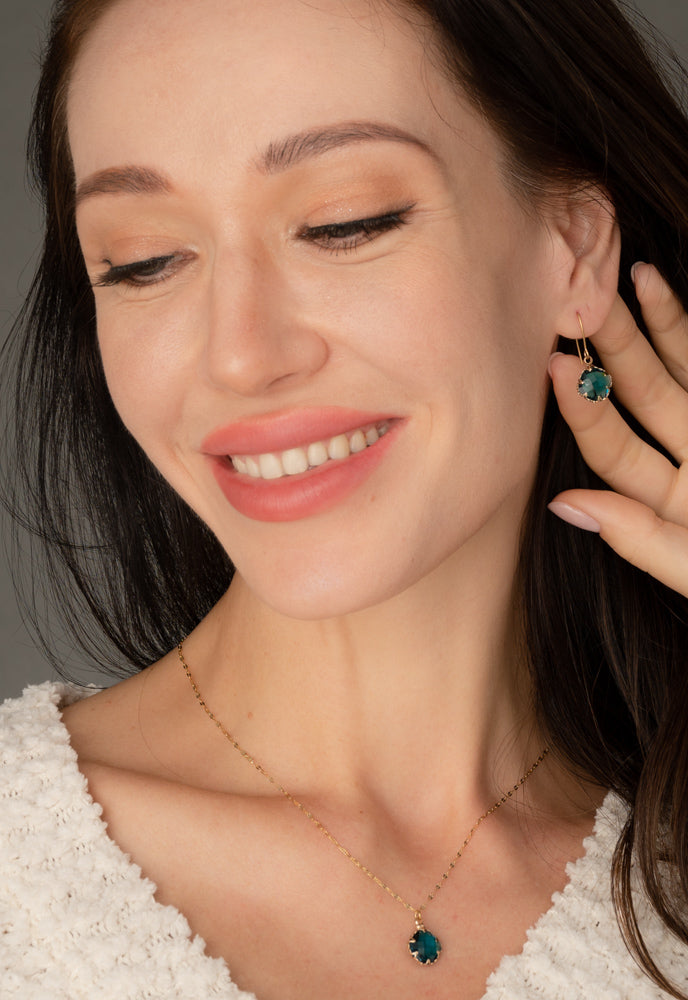Anita Glass Earrings in Sapphire Blue