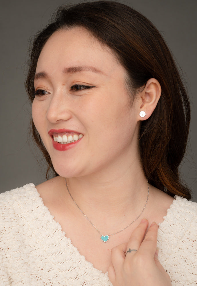 Dorothy Hexagon Shell Stud Earrings