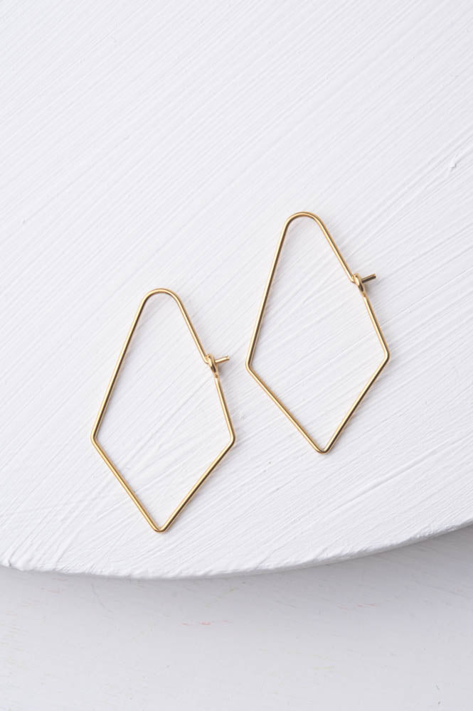 Gold Brave Point Drop Earrings SKEAR85