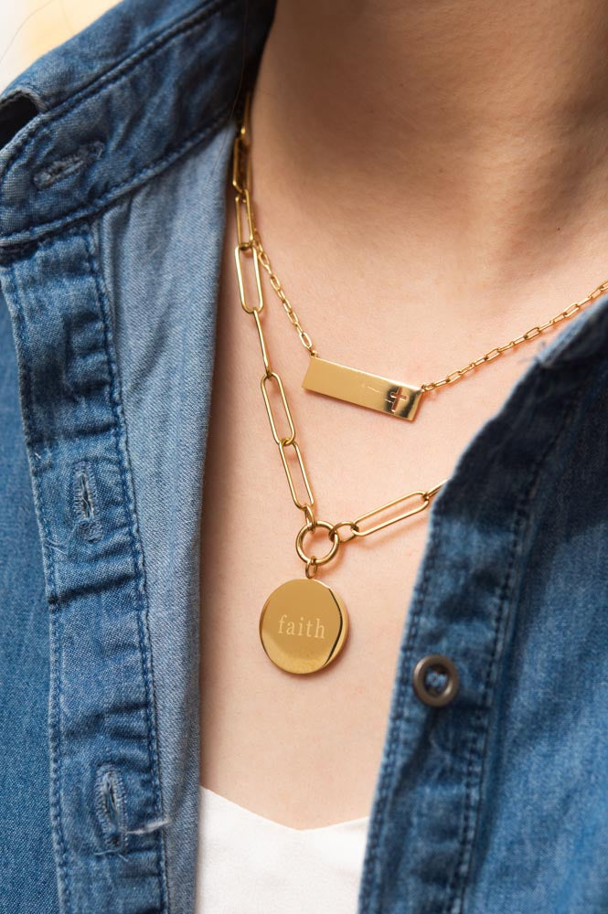 Tree of Life Cross Necklace in Gold