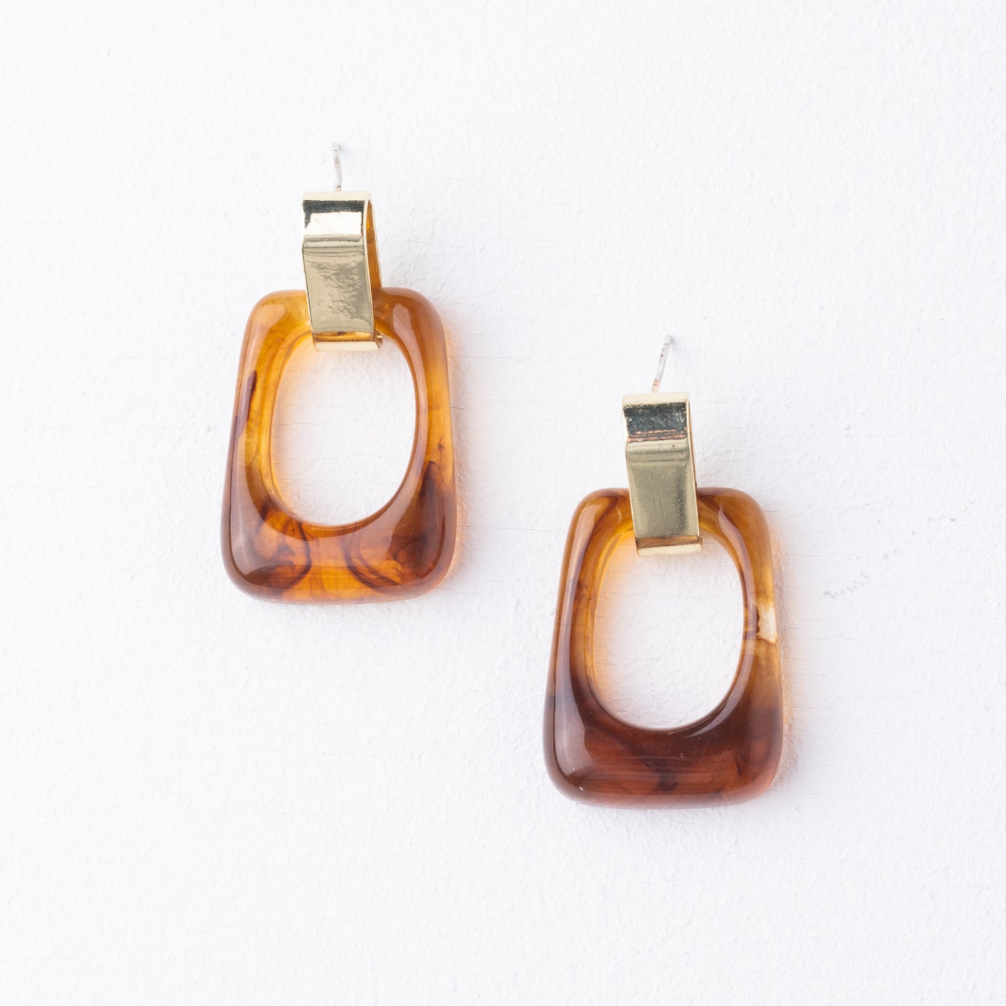 Legacy Geometric Earrings in Amber