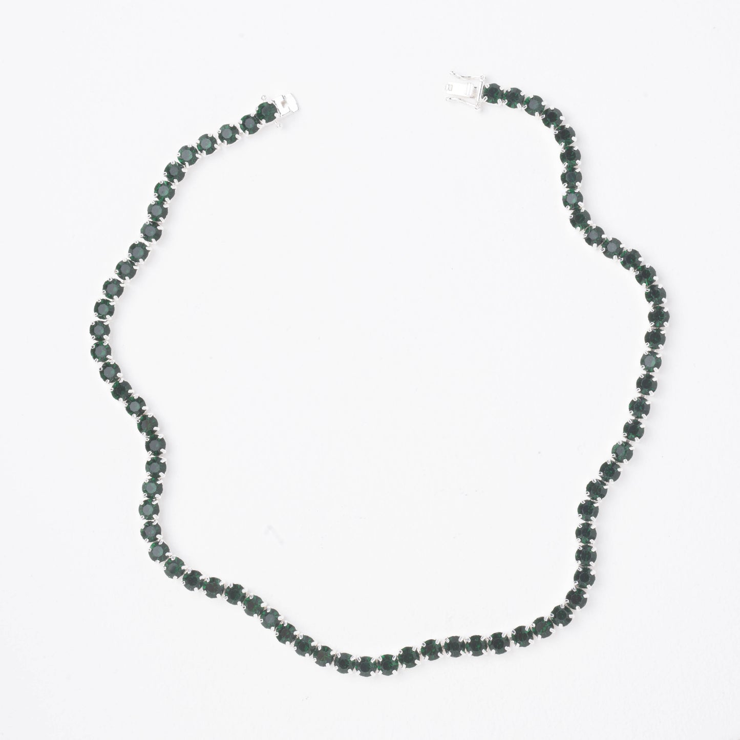 TENNIS NECKLACE DARK MOSS GREEN RL23-Sample R1