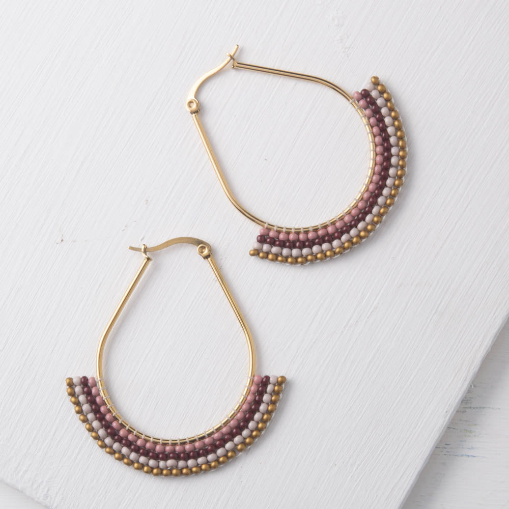 Beaded Fan Drop Earrings SKEAR93