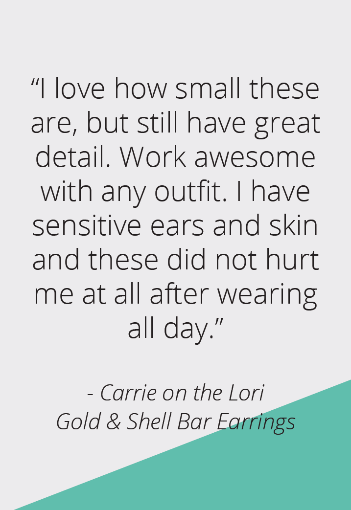 Lori Gold & Shell Bar Earrings