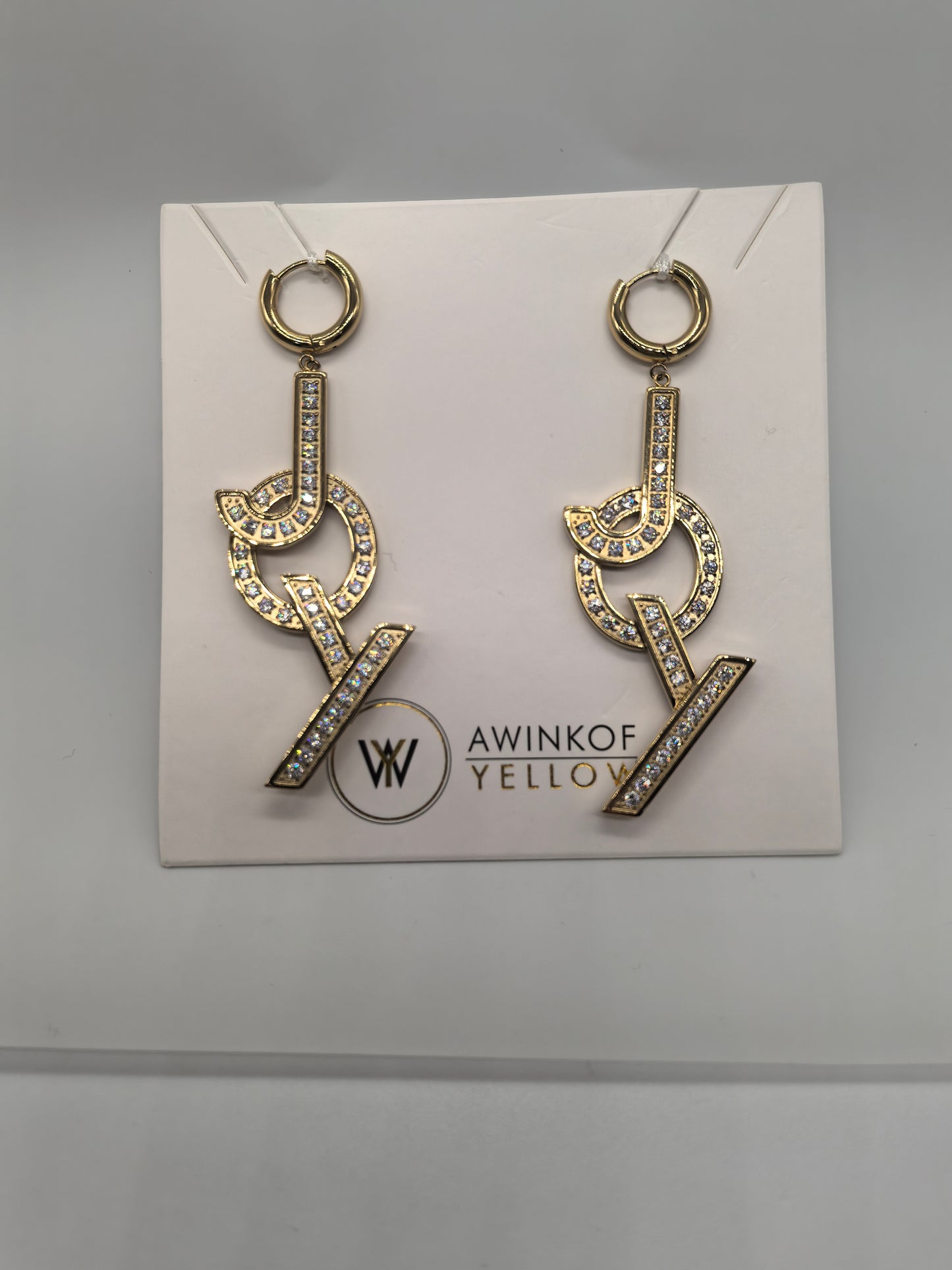 JOY Letter Stack Huggie Earrings